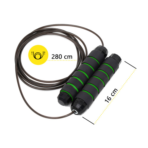 Скакалка  Cornix Speed Rope Classic XR-0352 Black/Green - фото №5